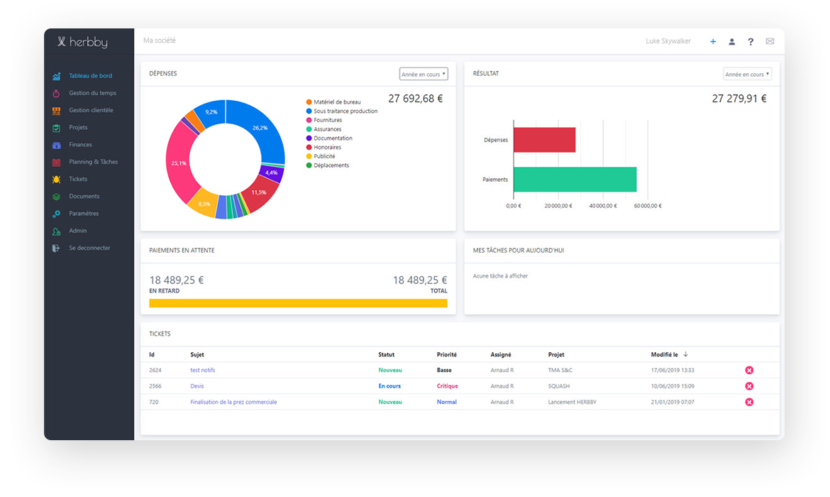 CRM, gestion de projet,
facturation & gestion du temps